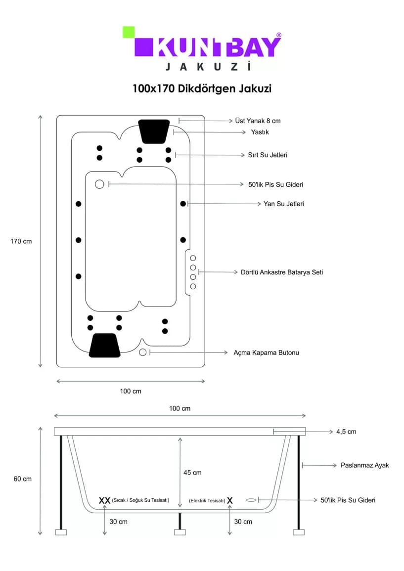 Jakuzi 100 X 170 H 60 — görsel 4