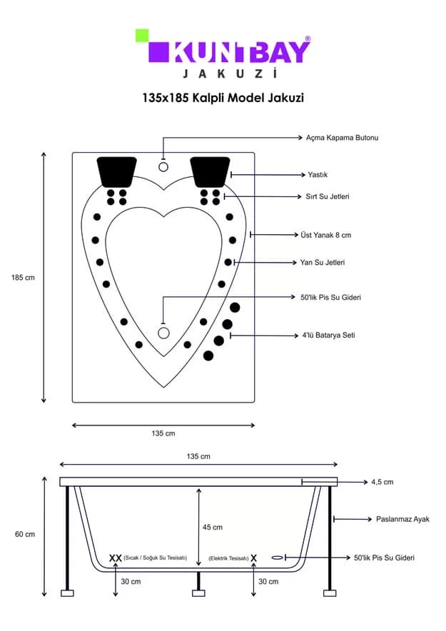 Kalpli Jakuzi 135 X 185 H 60 — görsel 1