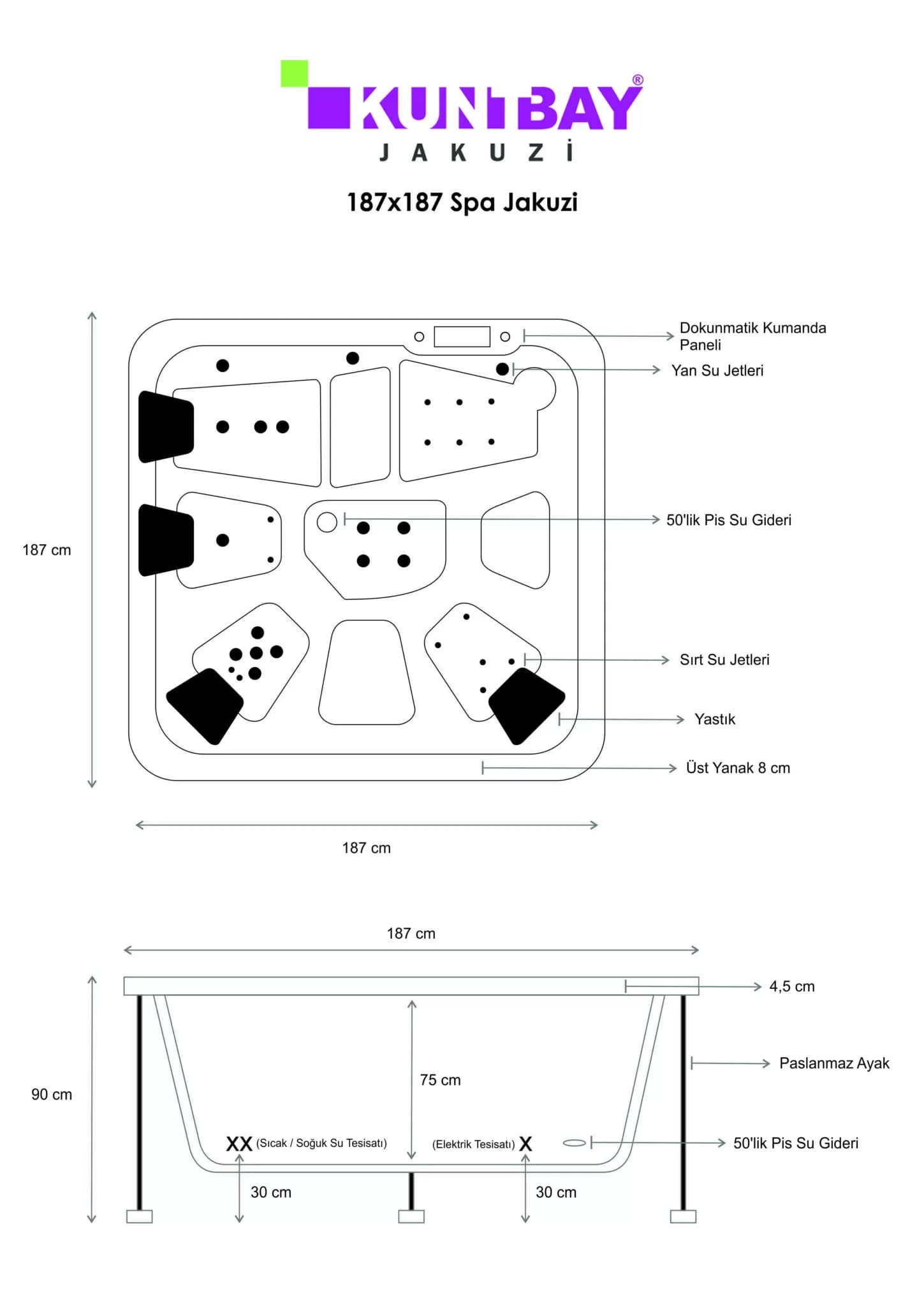 Spa Jakuzi 187 X 187 H 102 — görsel 2